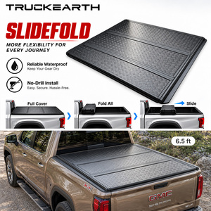ฝาครอบกระบะแบบพับสามตอน GMC Sierra 1500 สำหรับกระบะขนาด 6.5 ฟุต ฝาครอบกระบะอะลูมิเนียมแบบแข็งพับได้พร้อมระบบรางเลื่อน - Product Image 1