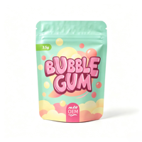 Sachets Mylar personnalisés avec logo, imprimés sur mesure, anti-odeur, refermables, 3,5g, holographiques violets, pour aliments pour bébés et chewing-gums