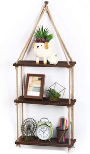 2026 Vintage esagono ripiano galleggiante fatto a mano in metallo acciaio altalena portaoggetti in juta Design moderno per uso domestico vaso di stoccaggio - Product Image 4