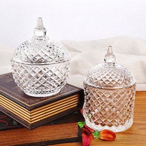 Pot à bonbons et à bijoux en verre multifonctionnel de conception de yourte simple et moderne avec coton-tige créatif pour le stockage des aliments de maquillage - Product Image 2