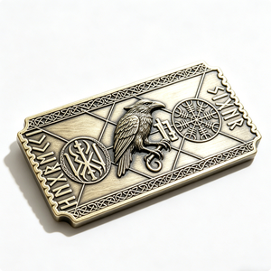 Moneda Conmemorativa de Cobre 3D de Doble Cara con Diseño de Barco Vikingo, Cuervo y Ángel, Coleccionable de Mitología Nórdica - Product Image 6