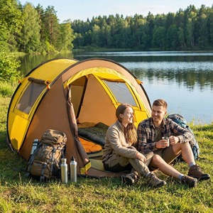 Tentes de camping pliantes automatiques, portables, ultralégères, imperméables, pour la famille, les voyages, la plage, le glamping, les activités de plein air et les bateaux - Product Image 6