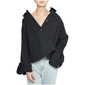 בתוספת גודל חולצה חולצה נשים מתפתרות בכושר מחמיא צווארון חולצת שליטה הבטן משרד לבשת ערב - Product Image 4