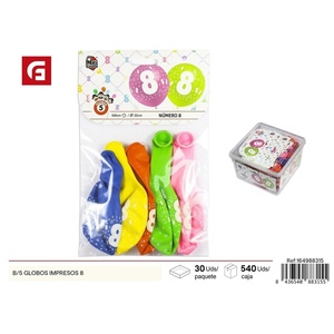 Borsa di 5 palloncini stampati per feste 8436540883155 per decorazioni e festeggiamenti