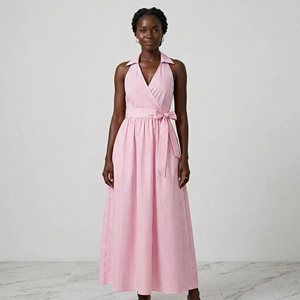 Robe d'été <span class=keywords><strong>grande</strong></span> <span class=keywords><strong>taille</strong></span> pour <span class=keywords><strong>femme</strong></span>, col halter, dos nu, pour les vacances, robe bohème tie-dye - Product Image 6