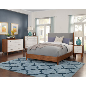 HMS contemporaneo doppio letto matrimoniale telaio marrone grigio quercia e lino in legno massello letto King per camera da letto mobili per la casa - Product Image 5