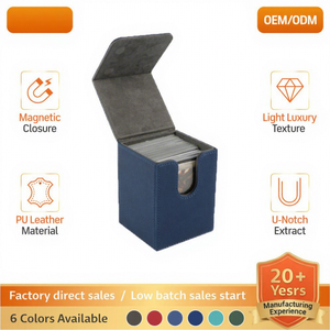Boîte de rangement pour cartes en PU magnétique durable et portable FX pour plus de 100 cartes, compatible avec les jeux de société et les cartes de visite - Product Image 1