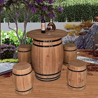 Table de bar haute ronde en bois avec pieds en métal, mobilier commercial pour cuisine, salle à manger, restaurant