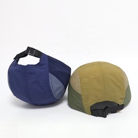 Casquettes de camping en nylon imperméable non structurées avec logo personnalisé, casquettes de sport à 5 panneaux, chapeaux de randonnée unisexes pour l'extérieur, vente en gros