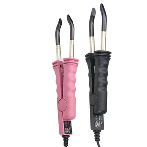 Fer à lisser pour extensions capillaires à pointe <span class=keywords><strong>plate</strong></span>, plaque chauffante en téflon anti-brûlure, outil de connexion pour cheveux, 25W, cordon d'alimentation de 2M, support OEM - Product Image 1