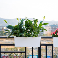 Jardinières et pots rectangulaires auto-arrosants pour balcon, pots de fleurs suspendus en plastique, jardinière de fenêtre, jardinière de balustrade