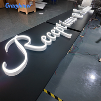 Lettres programmables multicolores changeantes, lettres 3D RGB personnalisées, enseigne LED pour entreprise avec télécommande pour enseigne commerciale