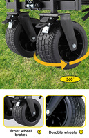 Chariot pliable à quatre roues réglable pour animaux de compagnie, idéal pour le camping en extérieur, la photographie, les courses et le transport
