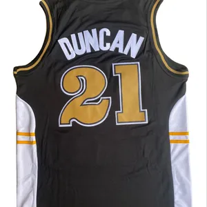 Áo Bóng Rổ Cao Đẳng #21 Duncan Màu Vàng Đen Jersey Dành Cho Nam