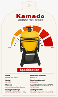 Barbecue Kamado Auplex 23 pouces, moderne, de qualité supérieure, à hauteur réglable, avec grille en fonte, kit complet OEM