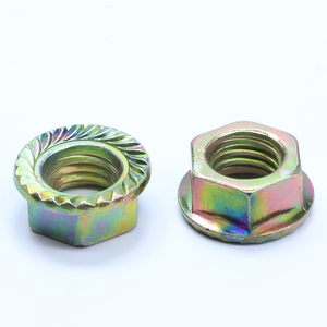 Écrou à bride hexagonale en acier au carbone de grade 4.8/10.9, plaqué zinc, dentelé, M3-M12, 5 pièces/sac, pour différentes tailles - Product Image 3