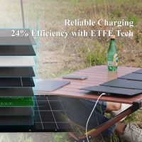 Panel Solar Plegable de Cinco Pliegues, Gran Capacidad, Ultraligero, Panel Fotovoltaico Delgado de 45W, Panel de Carga Portátil