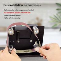 Mini ponceuse électrique de bureau à bande abrasive pour polissage, meulage, affûtage de lames et de chants de coupe, pour le travail du bois, alimentation secteur