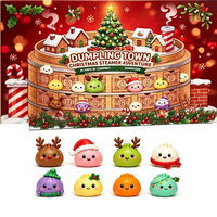 Lots de Squishies de Noël de Haute Qualité en Gros, Boîte Mystère de Squishies Dumpling, Calendrier de l'Avent Jouet Squishy Dumpling pour les Fêtes