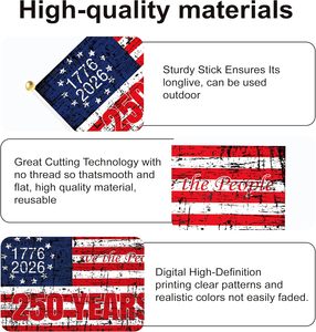 Drapeau de la Ligue des Petits de la Base Américaine pour le 250e anniversaire, en polyester, à tenir à la main, patriotique, pour le 4 juillet, Jour de l'Indépendance, intérieur/extérieur - Product Image 5