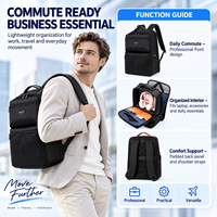 Sac à dos de travail grande capacité BONLOR, personnalisable avec logo OEM, avec poches organisées pour le bureau, l'université et les voyages