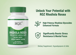 로제아 로디올라 500mg 성인용 캡슐 스트레스 지원 정신 명료함 자연 에너지 지원 면역 기능 식이 보충제 60 - Product Image 5
