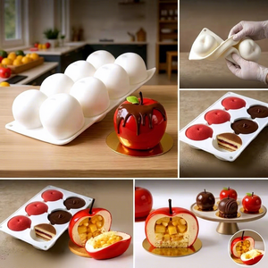Molde de silicona para pasteles con forma de manzana, apto para alimentos, libre de BPA, LFGB, ecológico, antiadherente, para mousse, chocolate, cubitos de hielo y gelatina. - Product Image 3