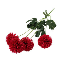 Bunga Krisan Bola 4 Kepala, Bunga Sutra Buatan, Bunga Dandelion, Bola Bawang Ping-pong, Rangkaian Bunga Pernikahan, Grosir Pabrik