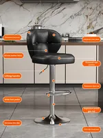 Tabouret de bar moderne de luxe avec ascenseur léger Chaise haute simple avec dossier pour la maison ou la réception Utilisation caissier