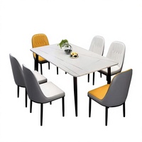 Table à manger Rock Board, petite table à manger pour la maison, table à manger simple et moderne, table et chaises de style luxe léger