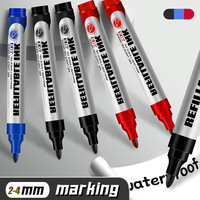 Marqueur effaçable à sec et à l'eau en plastique à pointe fine, 12 couleurs, pointe de 2 mm