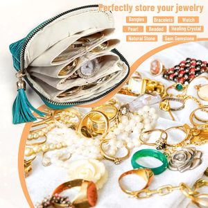 Étui de voyage pour bijoux, organiseur à 5 couches en velours avec fermeture éclair, pour ranger les bracelets et protéger des emmêlements et des rayures - Product Image 3