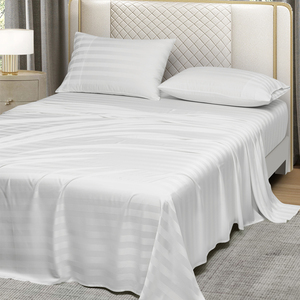 Thân Thiện Với Môi Thoáng Khí Phong Cách Bộ Đồ Giường Tấm Đặt Thoải Mái Ánh Sáng Trọng Lượng Tre Vải 4-Mảnh Với Gối Đối Với Trang Chủ Khách Sạn - Product Image 5