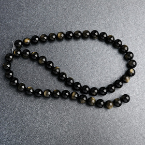 Natural Stone <strong>Black</strong> Obsidian Round Loose <strong>Beads</strong> 15" Strand 4 6 8 10 12 14MM Pick Size for Jewelry Making - Product Image 5