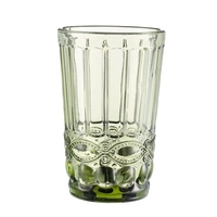 Gobelet à eau en verre gaufré vintage de couleur originale colorée créative Tasses en verre pressé Verrerie à boire en relief