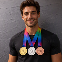 Prix d'usine en alliage de zinc personnalisé course 3D métal blanc médailles d'or sport Souvenir médailles clés pas cher médailles personnalisées Logo