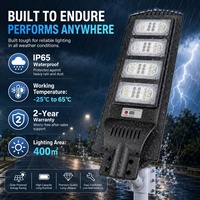 Farola Solar de Alta Luminosidad de 400W con 64 LED ABS 5054 y Sensor de Radar para Carreteras, Patios y Estacionamientos