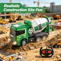 LKTOYS Meilleures ventes Camion malaxeur à béton télécommandé 27 MHz 1:12 4 canaux, véhicule d'ingénierie avec phares
