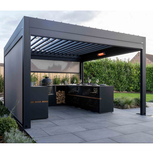 Youya Camping Luxury Outdoor <strong>Kitchen</strong> Cabinets with Sink &amp; Fridge 304 Stainless Steel Outdoor L-shaped <strong>Kitchen</strong> with Pergola - Product Image 2