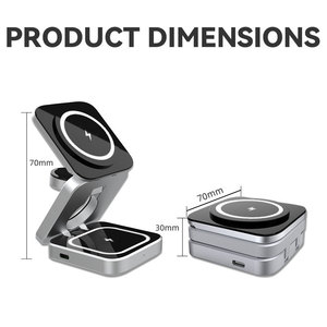 Cargador Inalámbrico Plegable de Alta Calidad para <span class=keywords><strong>Samsung</strong></span>, Base de Carga Rápida de <span class=keywords><strong>15W</strong></span>, Delgado, 3 en 1, Portátil para Viajes - Product Image 2