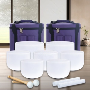 Precio al por mayor 6-12 pulgadas Frosted Crystal Quartz Crystal Singing Bowls Set - Product Image 1