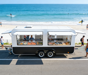 Chariot de restauration à écran LED pour cafés, festivals culinaires urbains de <span class=keywords><strong>Londres</strong></span> et événements de traiteur d'entreprise – Camion de restauration polyvalent pour la plage - Product Image 1