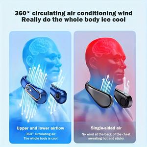 Ventilador Personal Portátil Recargable Plegable sin Aspas para el Cuello, de Tres Velocidades, Manos Libres, para Coche/RV y Exteriores - Product Image 5