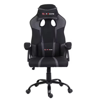 JR RACING JR-4549-B Chaise de jeu ergonomique au design moderne en cuir PU Anji et nylon, confortable, inclinable et réglable