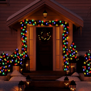 Solar C6 <span class=keywords><strong>LED</strong></span> Lumières de Noël 8 Modes Multicolore Fraise Guirlande Lumineuse Étanche Extérieur Jardin Patio <span class=keywords><strong>Tonnelle</strong></span> Décor - Product Image 6