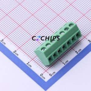 DB127S-3.5-7P-GN-S Screw Terminal Block P=3.5mm Connector ( Construction: 1x7P )( Pitch: 3.5mm )( Color: Green ) - Product Image 1