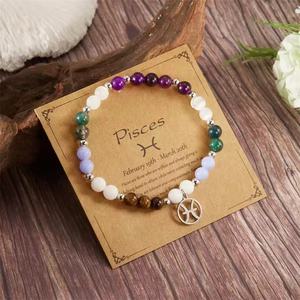 Pulseras <span class=keywords><strong>de</strong></span> Piedras <span class=keywords><strong>de</strong></span> <span class=keywords><strong>Cristal</strong></span> Curativas <span class=keywords><strong>de</strong></span> las 12 Constelaciones del Zodiaco, con Cuentas <span class=keywords><strong>de</strong></span> <span class=keywords><strong>Cristal</strong></span> <span class=keywords><strong>de</strong></span> 8mm, para Regalo, Venta al por Mayor - Product Image 2