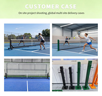 Poste de Pickleball para Cancha Deportiva, Poste de Pickleball con Ruedas Giratorias de Alta Resistencia, Ancho de 6830 mm, Altura de 914 mm, CE