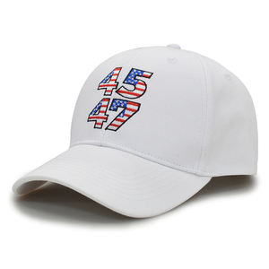 Gorras de Béisbol Bordadas con el Logotipo de la Campaña Electoral del Presidente Americano, Modelo Great Again, en Blanco y Negro, con el Número 45 47 - Product Image 2