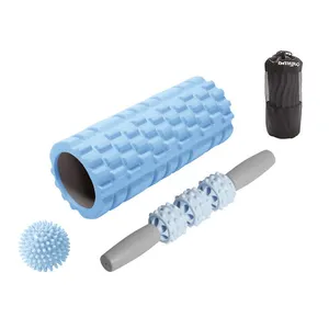 Amyup High Quality Sport Roller Custom Logo Grid Muscle Foam Roller Massage Eva Yoga Foam Roller Set For Exercise